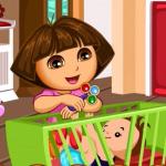 Dora Baby Caring Slacking - A professional babysitter at friv best game
